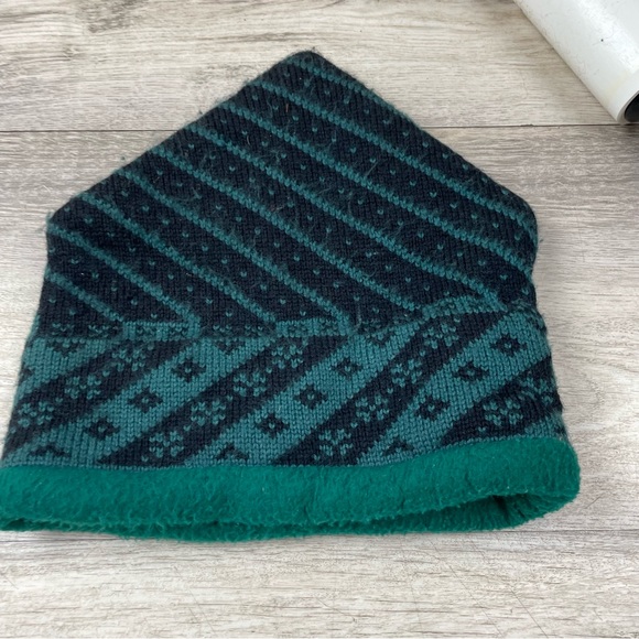 Turtle Fur Beanie Rag Wool Knit Hat Green Fleece Lined Unisex Adult VTG - Picture 3 of 5